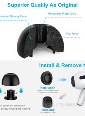 Memory Foam Ear Tips for Airpods Pro 6 Pairs Tips Replaceme
