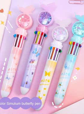 Multifunction Good 10 in 1 Cartoon Retractable 0.5mm Ballpoi