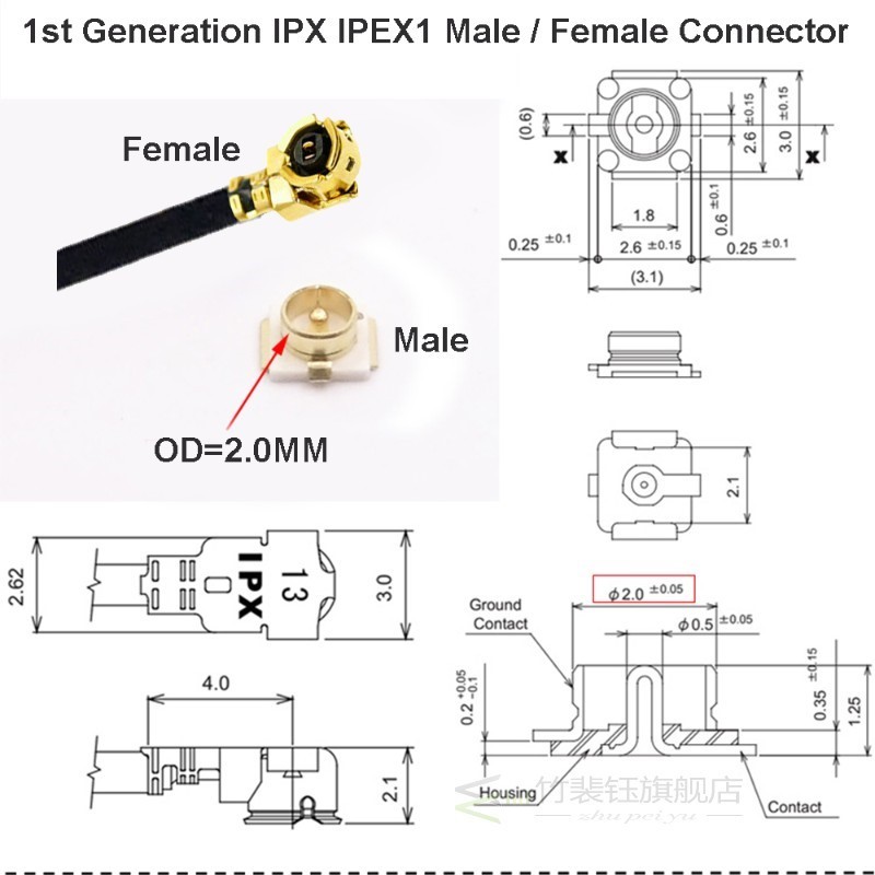 1PCS SMA Female to 3 u.FL IPX IPEX1 Female Jack 1 to 3 Tripl