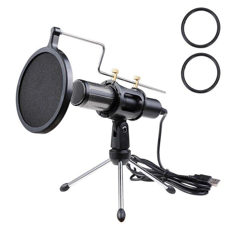 condenser usb microphone with tripod mic stand for game cha
