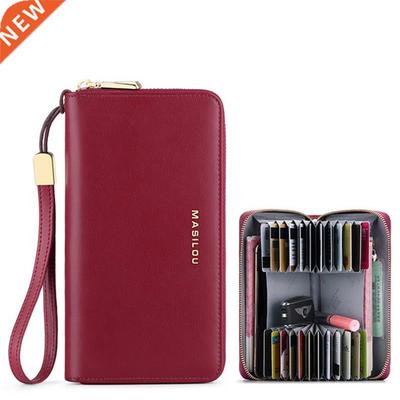 Genuine Leather Wallets Women Zipper Wallet RFID Blocking Cl
