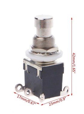 Plastic+Metal AC 250V/2A 125V/4A 6 Pins DPDT Momentary Stom