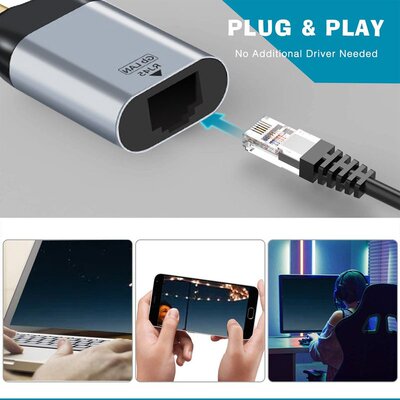 USB C to Ethernet Adapter Cable Creation Aluminum USB-C to R