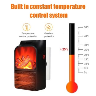 900W Mini Electric Fireplace Heater Electric Heater with Log