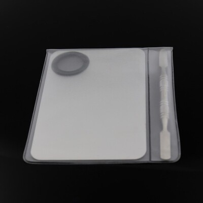 1 Set Rectangular Stainless Steel Palette with Paint Mixing