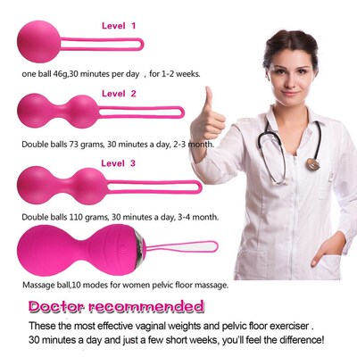 5pcs Vaginal tighten Exercise Kegel Balls 10 Speed Vibratin