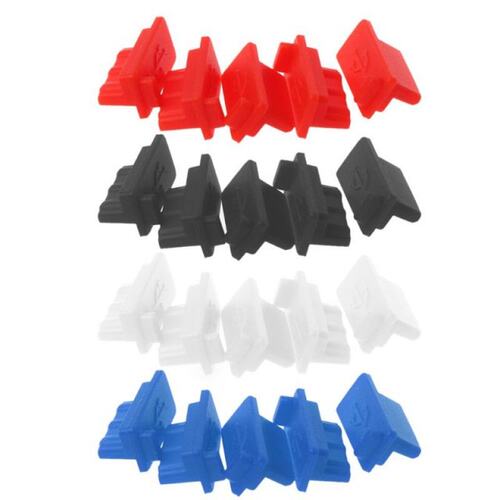5PCS USB Dust Plug Charger Port Cover Cap Female Jack Interf