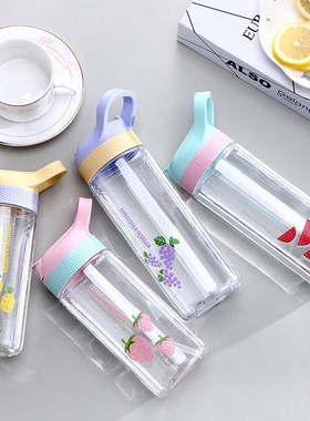 650ml Transparent Plastic Water Bottle Outdoor Cold Juice Wa