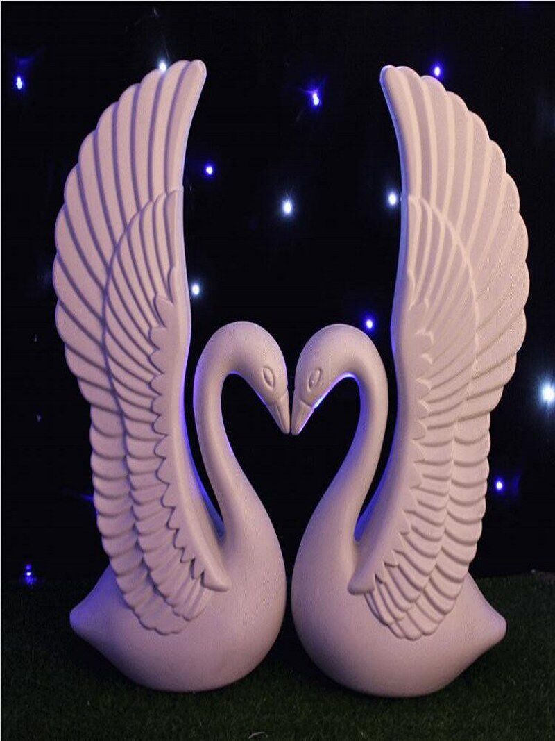 2pcs/lot romantic white swan plastic roman column wedding w