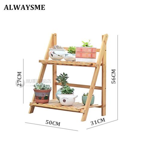 BambooWooden Plant Flower Floor Stand Shelves Rack  Plant Fl