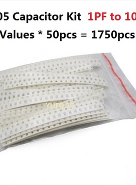 35 Values*50pcs=1750pcs SMD 0805 Capacitor kit 1PF-10UF Asso