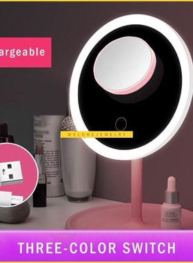 Desktop able Round Vanity Makeup Mirror with Light Led 3 Col