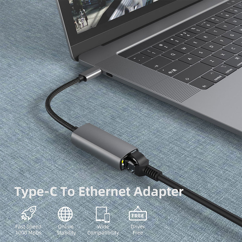 USB C Ethernet USB-C to RJ45 Lan Adapter for MacBook Pro