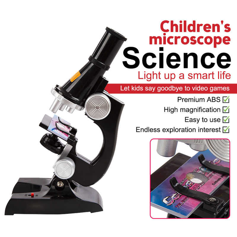 Children Biological Microscope Kit Microscope Kit Lab 100X 2