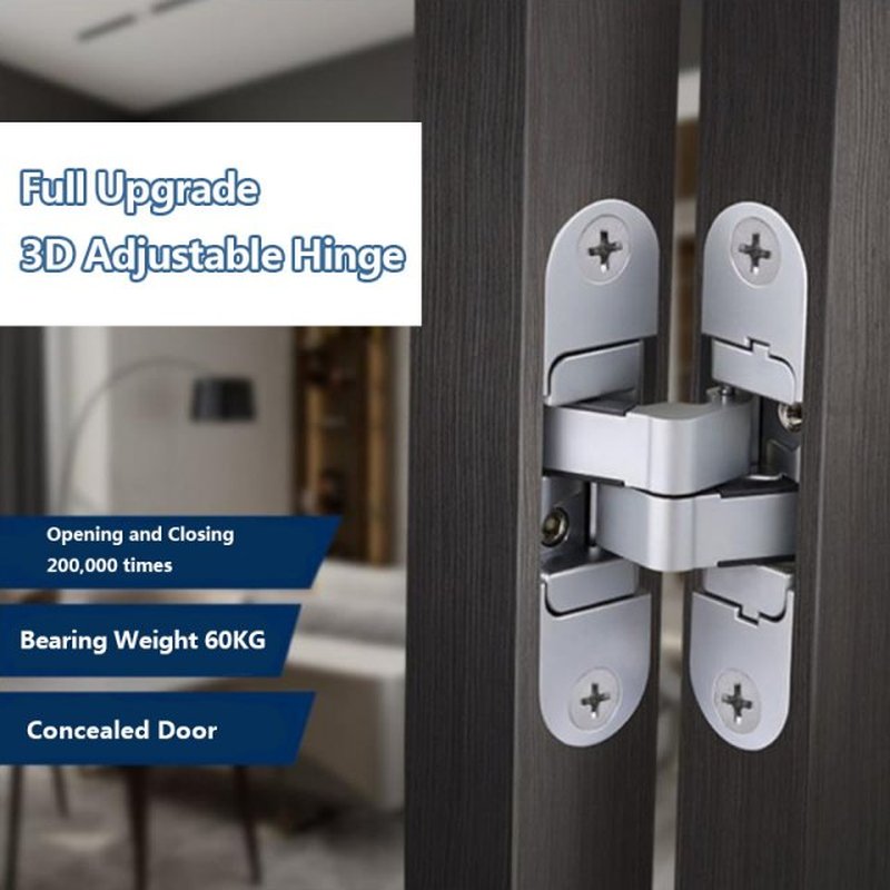 Three-dimensional invisible door hinges Wooden door folding