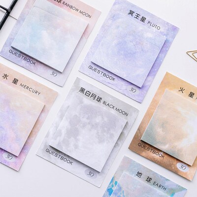 Cute Kawaii Planets Creative Memo Pad Sticky Notes Memo Not