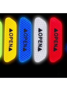 4 Pcs Car Door Open Reflective Sticker Outer Anti-collision