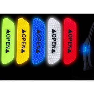 4 Pcs Car Door Open Reflective Sticker Outer Anti-collision