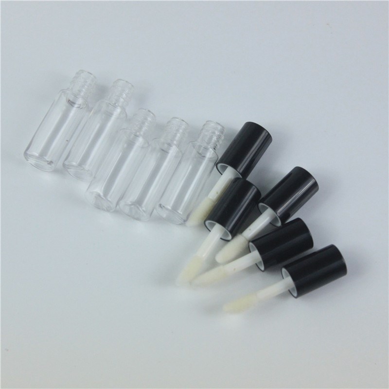 68pcs/lot 1.2ml Empty Clear Lip Gloss Tube With Blck Lid Li