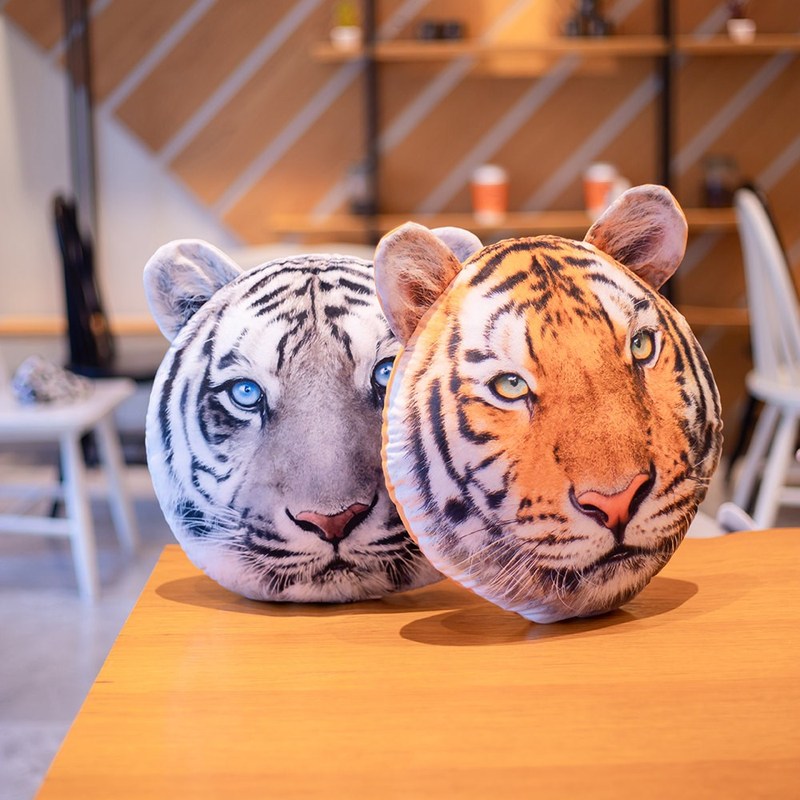 1pc 38/58cm 3D Lifelike Tiger Plush Toy Stuffed Sofa Pillow