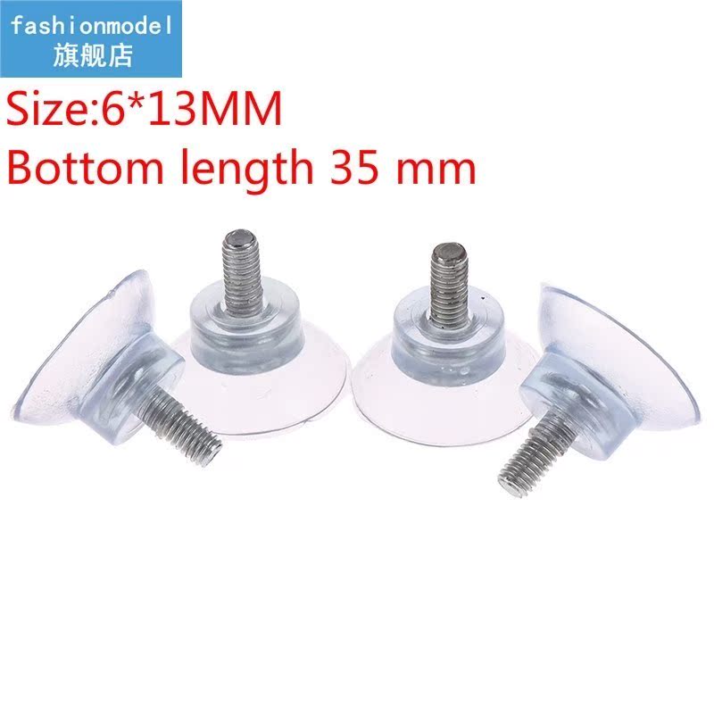4Pcs M6 Screw Rubber Suction Cup Transparent Sucker Plastic