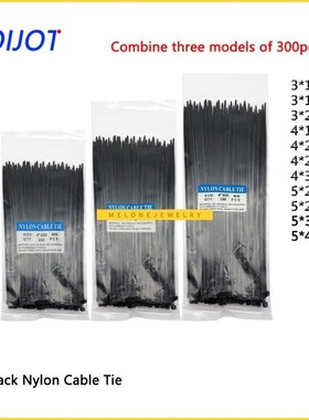 300pcs hree mode Self-Locking Plastic Nylon Wire Cable Zip