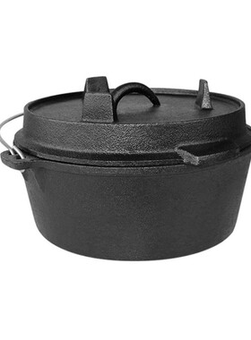 25cm Cast Iron Dutch Oven Camping Pot Uncoated Cast Iron Dut