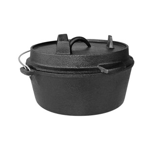 25cm Cast Iron Dutch Oven Camping Pot Uncoated Cast Iron Dut