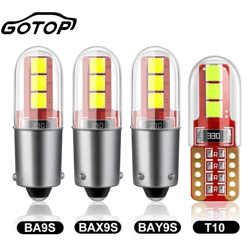 1pcs T10 W5W Led Bulb BA9S H6W T4W LED BAX9S H21W BAY9S Car