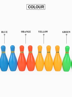 12Pcs/Set Kids Bowling Toy Solid Color Pins  Bowling  Indoor