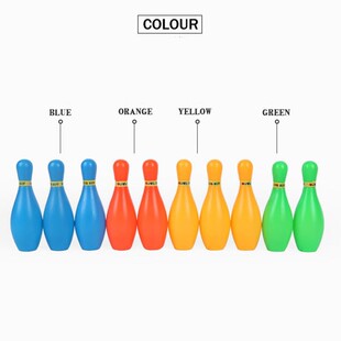 12Pcs/Set Kids Bowling Toy Solid Color Pins Bowling Indoor