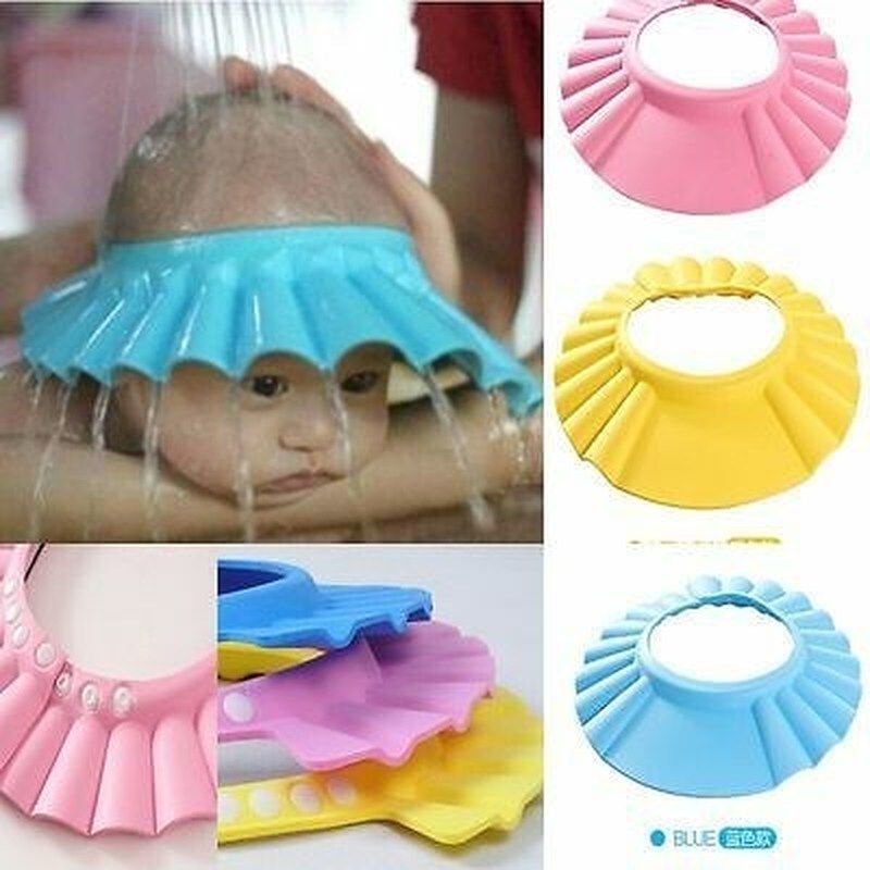 baby children kids safe shampoo bath bathing shower cap hat