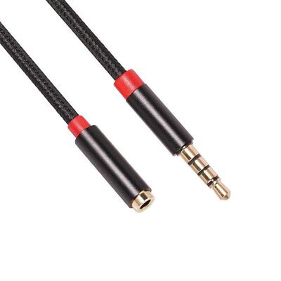 3.5mm Jack AUX O Male To Female Extension Cable with Microph