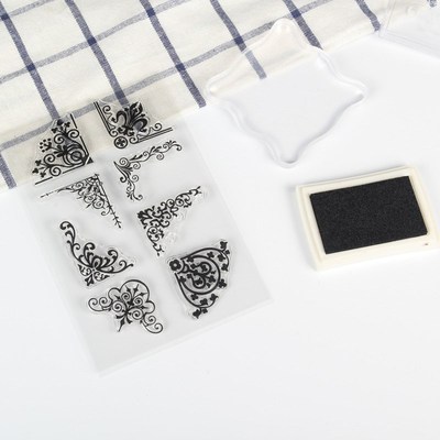Silicone Seal Clear Stamp Sheets Handbook Retro Border Rubbe