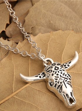 1Pc Handmade Bull Head Skull Necklaces Making Ox Head Punk