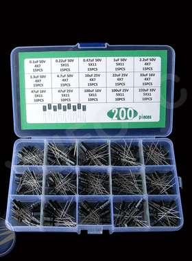 15Values Aluminum electrolytic capacitor kit mix 0.1uf 0.22u