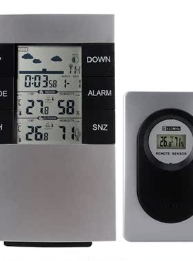 Wireless Weather Station Alarm Clock Indoor Outdoor Thermome