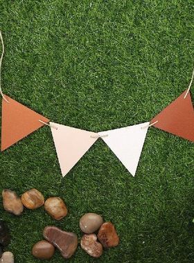 12 Flags Leather Banners Bunting Garland Camping Tent