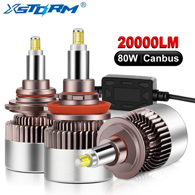 2Pcs 80W LED Headlight H1 H7 LED Canbus H8 H11 9005 HB3 9006
