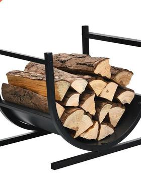 Costway 17” U-Shaped Firewood Rack Steel Fireplace