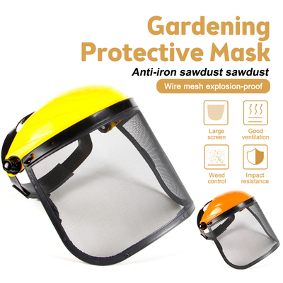 Garden Grass Trimmer Safety Helmet Hat With Full Face Mesh V