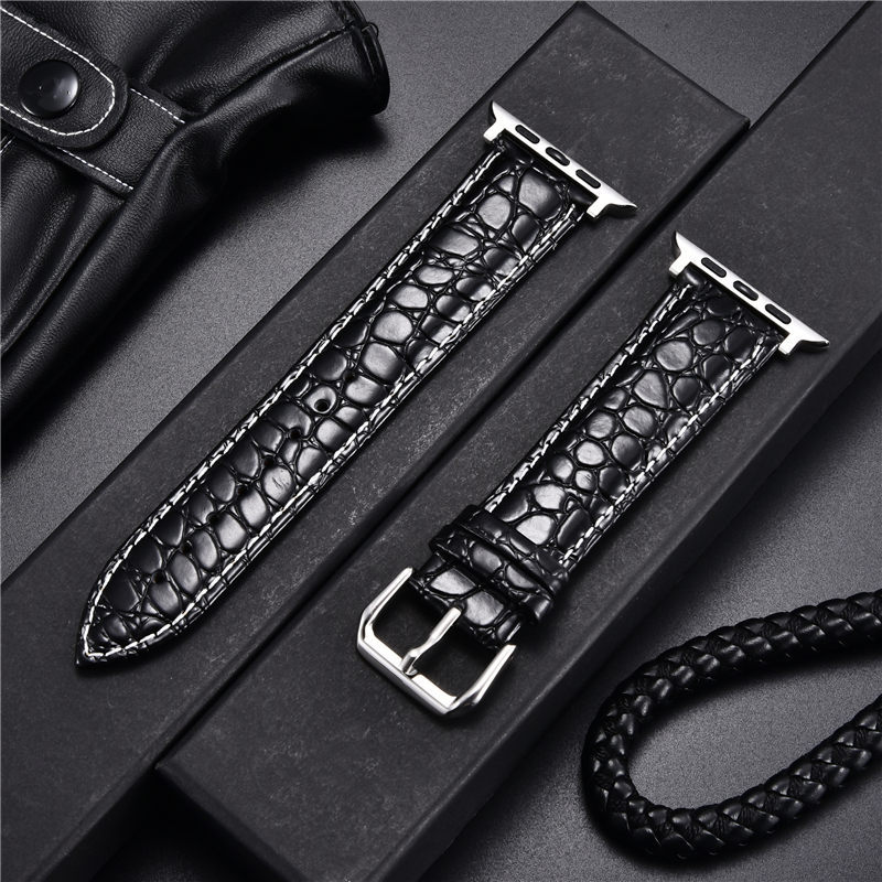 Simulation Crocodile Pattern Watch Straps for Apple Watch 7