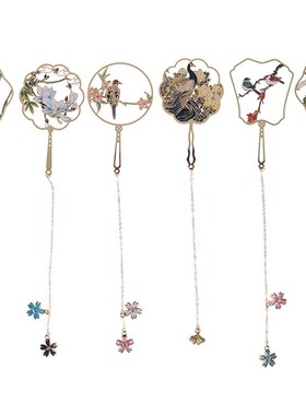 1pc Metal Bookmark Chinese Style Color Tassel Retro Book Mar