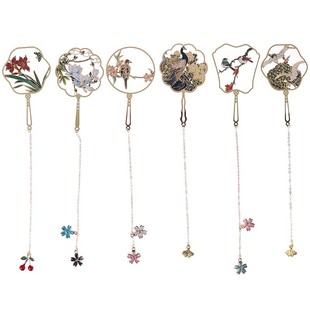 1pc Metal Bookmark Chinese Style Color Tassel Retro Book Mar