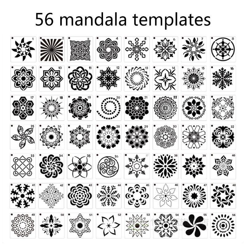 1set mandala dot painting templates stencils, small mandala