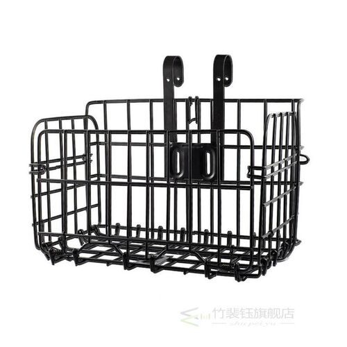 Bike Bicycle Basket Front Rear Bag Foldable Metal Wire Suppl