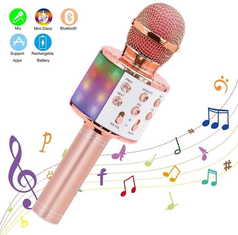 Kids Wireless Karaoke Microphone Bluetooth Han