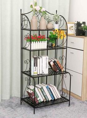 Folding 4 Tier Bakers Storage Rack Microwave Oven Stand Meta