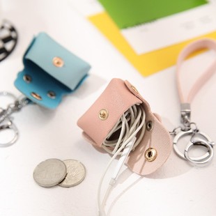 Creative Mini Pu Hasp Earphone Storage Bag Card Coin Pouch