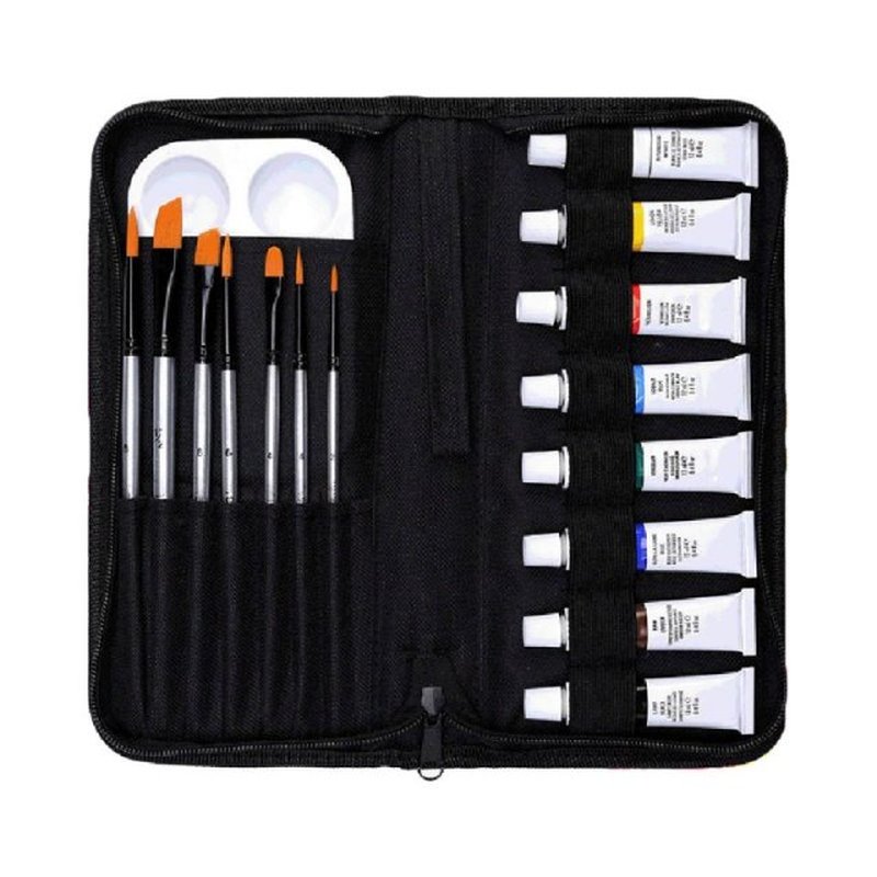 16pcs Professional Acrylic Paints Brush Palette Set Hand Pai